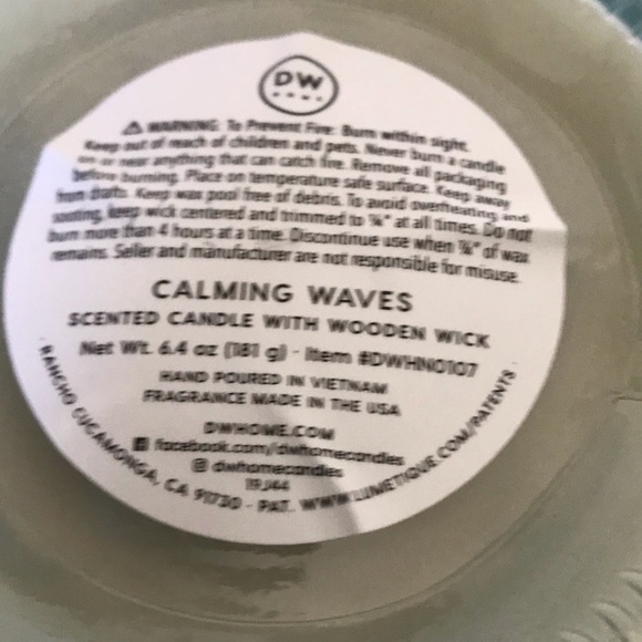 DW Home Calming Waves, coconut wax blend - Picture 3 of 4